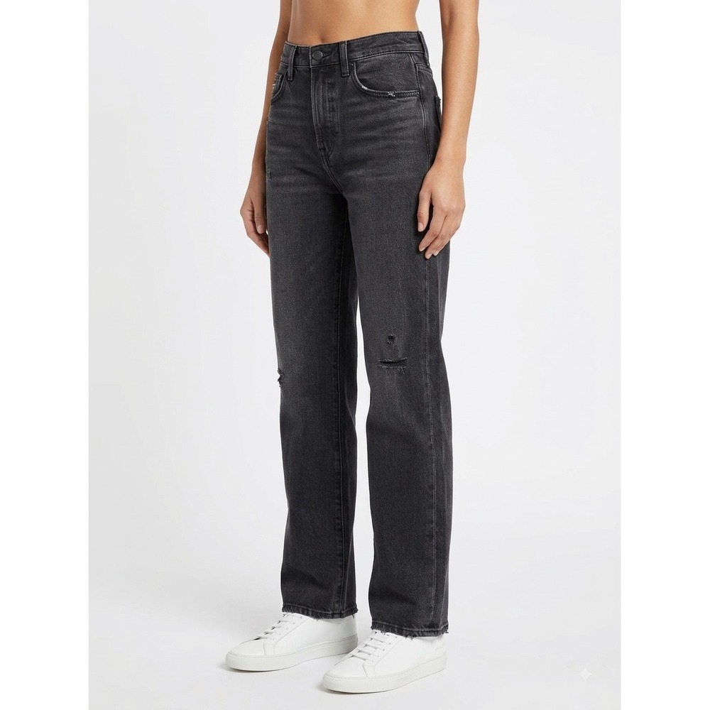 Pistola Cassie High Rise Straight Jeans Womens 27 Black Distressed P00016322YY